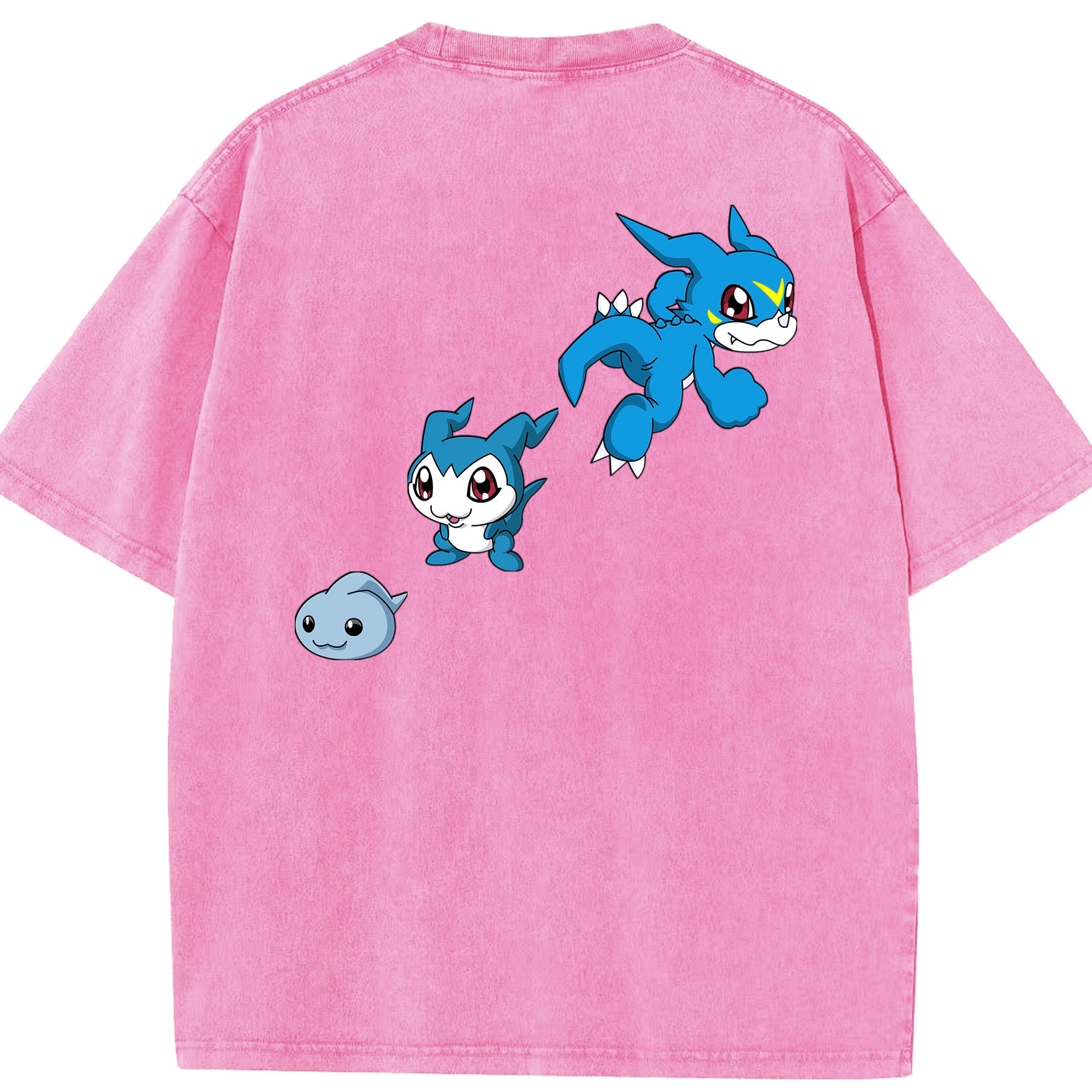 （画像用） Digimon デジタルモンスター/デジモン 綿100% ヴィンテージ風 半袖Tシャツ（背面プリント）